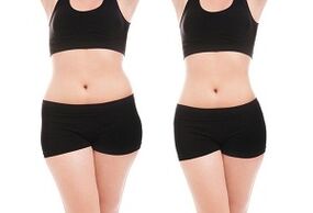 virun an no Training fir Gewiicht ze verléieren op de Säiten a Bauch